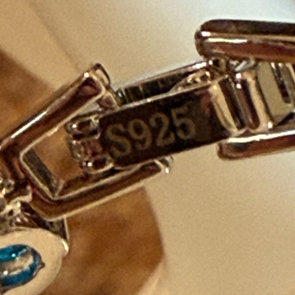 Elegant 925 Sterling Silver Colorful Gemstone Womens Bracelet Deep Blue & Silver - Picture 4 of 12